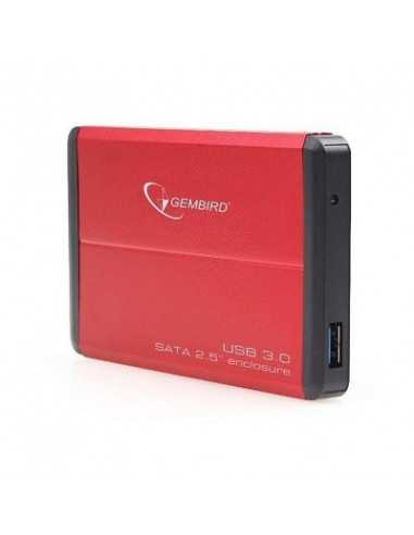 Аксессуары для HDD 2.5, внешние чехлы Gembird EE2-U3S-2-R- External enclosure for 2.5 SATA HDD with USB3.0(5Gbs) interface- Red