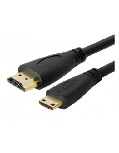 Cabluri video HDMI / VGA / DVI / DP Cable miniHDMI-HDMI-2m-Brackton Basic MHD-HDE-0200.B- 2m- mini HDMI cable to HDMI High Speed