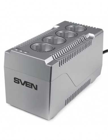 Стабилизаторы SVEN VR-F1500- 500W- Automatic Voltage Regulator- 4x Schuko outlets- Input voltage: 180-285V- Output voltage: 230V