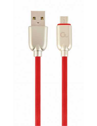Кабели USB, периферия Cable USB2.0Micro-USB Premium Rubber-2m-Cablexpert CC-USB2R-AMmBM-2M-R- Red- USB 2.0 A-plug to Micro-USB p