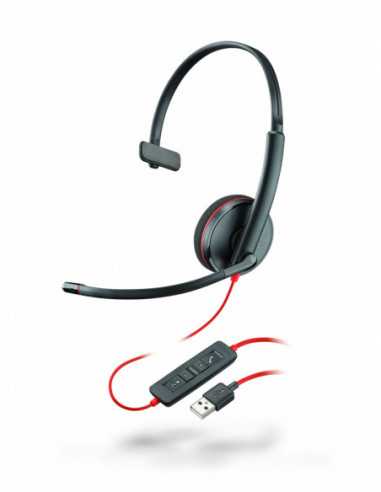 Căști PLANTRONICS Plantronics Blackwire C3210 (209744)- USB-A Jack 3.5mm- Microphone noise-canceling- SoundGuard- DSP- Receive o