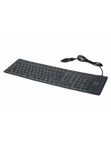 Клавиатуры Gembird Gembird KB-109F-B- Flexible keyboard- USB- OTG adapter- black color- US layout
