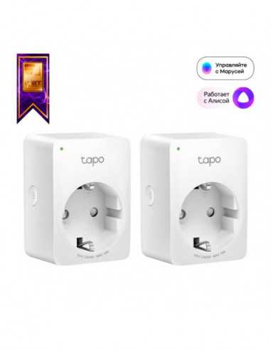Smart iluminație Socket TP-LINK Tapo P100 (2Pack)- Smart Mini Plug- Wifi- Remote Access- Scheduling- Away Mode- Voice Control (T
