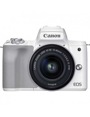 Беззеркальные фотоаппараты Mirrorless Camera CANON EOS M50 Mark II + 15-45 f3.5-6.3 IS STM White (4729C028)
