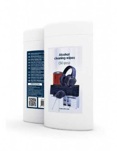 Accesorii de curățare Gembird Cleaning wipes (CK-AWW50-01)- Alcohol cleaning wipes (50 pcs)- micro-fiber