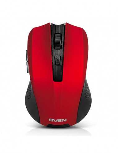 Мыши SVEN SVEN RX-350W Red Wireless- Optical Mouse- 2.4GHz- 5-buttons- Nano Receiver- 12001800 dpi- USB