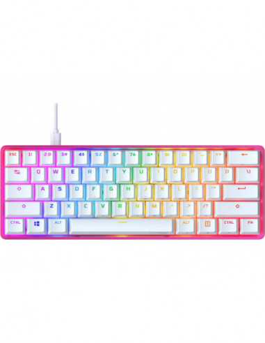 Tastaturi HyperX HYPERX Alloy Origins 60 Pink- Mechanical Gaming Keyboard (RU)- Mechanical keys (HyperX Red-Linear switch) Backl