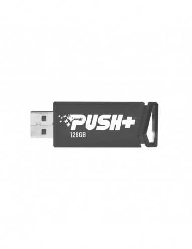 Unități flash USB 128GB USB3.2 Patriot PUSH+ Black- Capless design- Light weight of 10g (Read 45 MBytes- Write 18 MBytes)