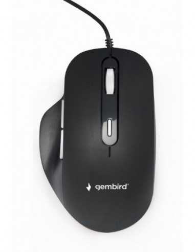Mouse-uri pentru jocuri GMB Gembird MUS-6B-02- 6-button wired optical mouse with LED edge light effects- 1200-3600dpi- USB- Blac