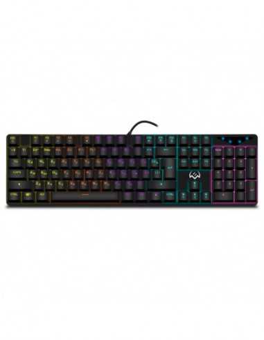 Tastaturi SVEN SVEN KB-G9300 RGB Gaming Keyboard- WIN key lock- Blue switches- 104 keys- 20 Fn-keys- 1.8m- USB- Black- RusUkrEng