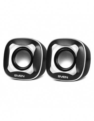 Boxe 2.0 SVEN 170 Black White (USB)- 2.0 2x2.5W RMS- USB power supply- Volume control on the cable