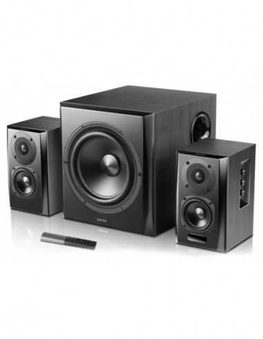 Колонки 2.1 Edifier S351DB Black- 2.1 RMS 150W (70W+ 2x40W)- Audio In: Bluetooth 5.1 aptX Wireless Sound- RCA x2- PC- AUX- optic