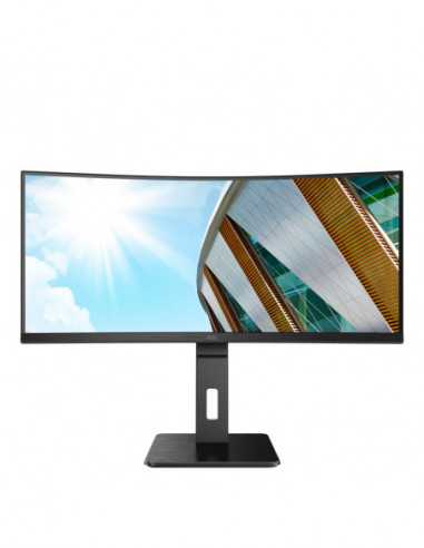 Monitoare LCD 27-35 Full-HD și UWHD 34.0 AOC VA LED CU34P2A Curved Black (1ms- 21:9- 3000:1- 300cd- 3440x1440- 178178- 2 x HDMI2