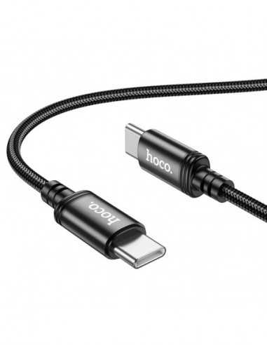 Cabluri Cable USB-C to USB-C HOCO “X89 Wind”- 1m- Black- up to 60W (20V3A) charging power for laptop- Charching Data Cable- Oute