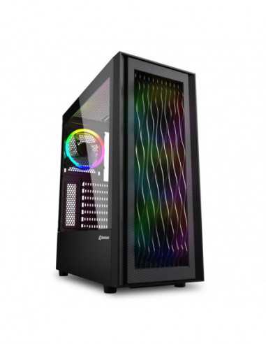 Carcase Sharkoon Sharkoon RGB WAVE ATX Case- with Side Panel of Tempered Glass- without PSU- 3D Wave Design Front Panel- Pre-Ins