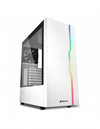 Carcase Sharkoon Sharkoon RGB SLIDER White ATX Case- with Side Panel of Tempered Glass- without PSU- Tool-free- Cable Management