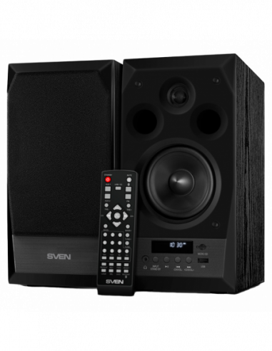 Колонки 2.0 деревянные Speakers SVEN MC-10 Black- 50w- Bluetooth- SD- USB Flash- Remote Control- FM- 3.5mm jack