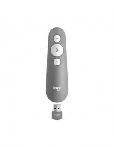 Telecomenzi pentru prezentări Presenter Logitech R500- Class 2 Laser- Range: 20m- Bluetooth2.4 Ghz- 1xAAA- Grey