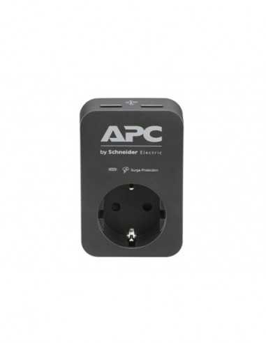 Protectoare de supratensiune APC PME1WU2BRS Essential SurgeArrest 1 Outlet 2 USB Ports Black 230V Russia