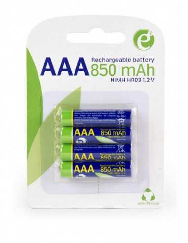 Reîncărcabile EnerGenie EG-BA-AAA8R4-01 Ni-MH Rechargeable AAA instant batteries (ready-to-use)- 850mAh- 4pcs blister pack