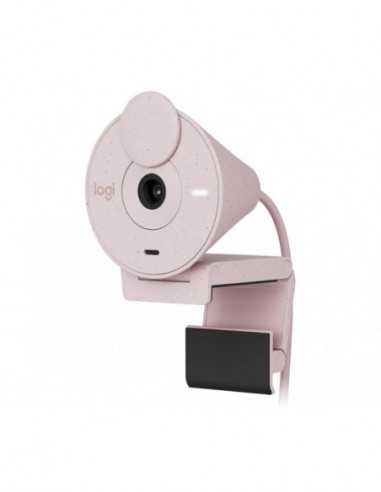 Camera PC Logitech Logitech Brio 300 Full HD webcam- 1080p with auto light correction- noise-reducing mic- and USB-C- ROSE-USB-E