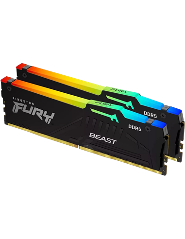 Оперативная память Kingston FURY Beast RGB, DDR5 SDRAM, 6000 МГц, 32 Гб, KF560C30BBEAK2-32