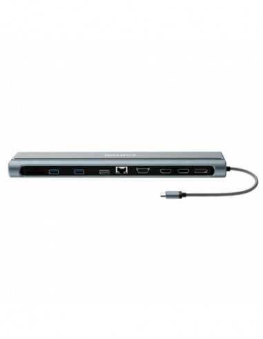 Cuplare și conectare Docking Station Canyon DS-90- 14-in-1- 2xUSB 3.2- USB3.02.0-Type-C-3.5mm-LAN-VGA-DP-HDMI-SDTF- PD