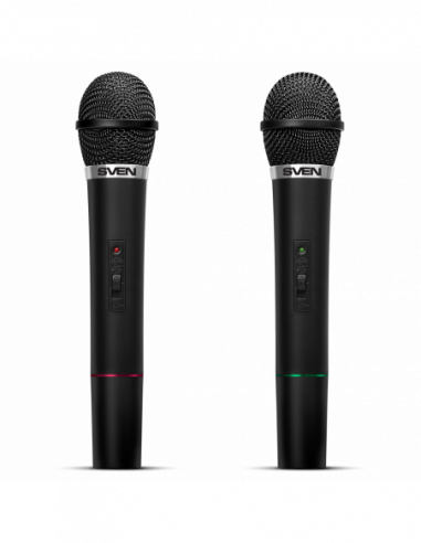 Микрофоны для ПК Karaoke Microphone SVEN MK-715- Wireless 80.0Hz-12.0 MHz- Microphone-2 pcs