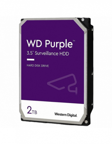 Unitate de stocare HDD 3.5 pentru desktop 3.5 HDD 2.0TB-SATA- 256MB Western Digital Purple Surveillance (WD22PURZ)