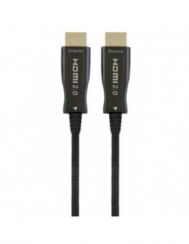 Видеокабели HDMI / VGA / DVI / DP Cable HDMI to HDMI Active Optical 50.0m Cablexpert- 4K UHDat60Hz- chipset Philips- CCBP-HDMI-A