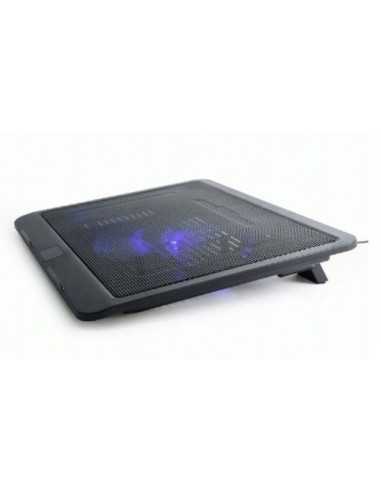 Охлаждение Notebook Cooling Pad Gembird NBS-1F15-04- up to 15.6- 1x120mm- USB Passthrough- LED light