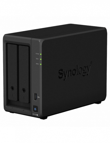 Stocare atașată la rețea NAS SYNOLOGY DS720+- 2-bay- Intel Celeron 4-core 2-2.7Ghz- 2Gb+1Slot- 2x1GbE- 2xM.2 NVMe