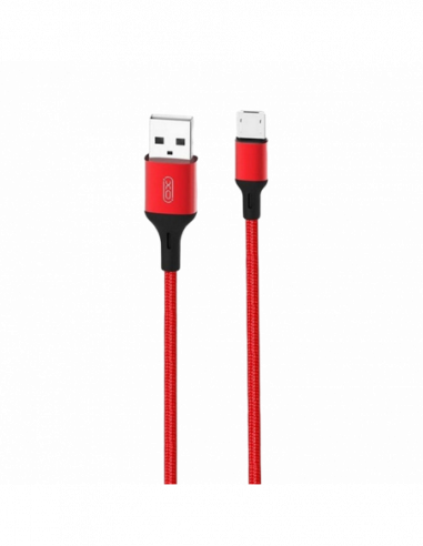 Кабель Micro to USB Micro-USB Cable XO, Braided NB143, 2M Red