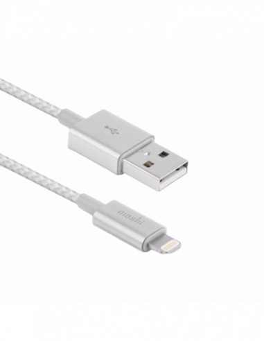 Кабель Lightning to USB Moshi iPhone Lightning USB Cable, Integra Silver