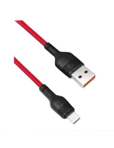 Кабель Type-C to USB Type-C Cable XO, Braided, NB55, Red