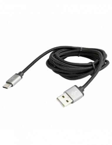 Type-C: кабели, адаптеры, OTG Cable Type-C USB2.0- AMCM- 1.8 m- Cablexpert Black- CCB-mUSB2B-AMCM-6