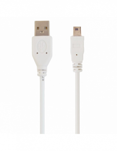 Кабель Micro USB, Mini USB Cable Mini USB2.0, Mini B - AM, 0.9 m, WHITE, Cablexpert, CC-USB2-AM5P-3