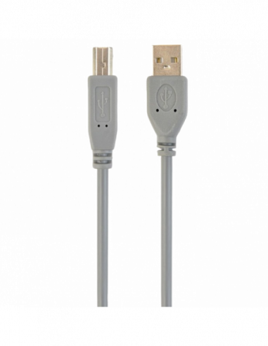 Кабели USB, периферия Cable USB, AMBM, 1.8 m, USB2.0, High quality, Cablexpert, Grey, CCP-USB2-AMBM-6G