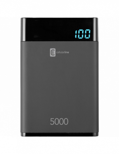 Baterii externe portabile Cellularline Power Bank- 5000mAh- HD Polimer Battery Black
