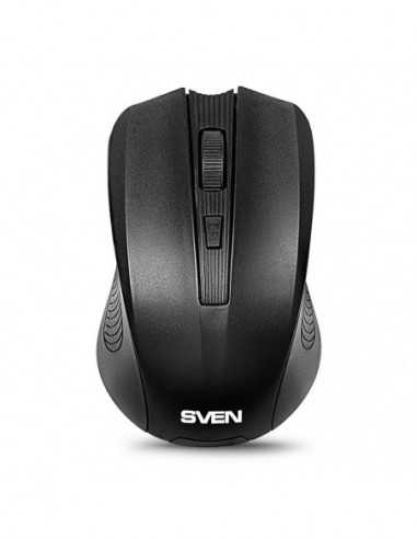 Мыши SVEN Wireless Mouse SVEN RX-300- Optical- 600-1400 dpi- 4 buttons- Ambidextrous- BlueLED- 2xAAA- Black