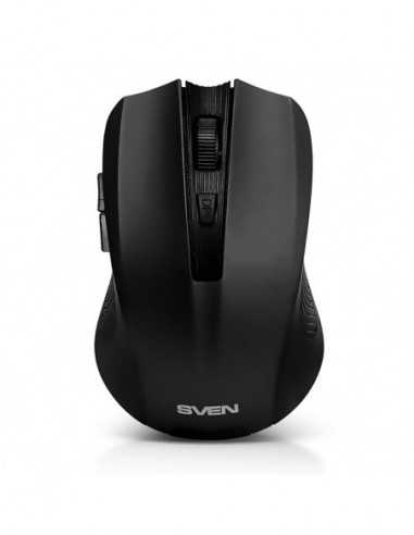 Мыши SVEN Wireless Mouse SVEN RX-350W- Optical- 600-1400 dpi- 6 buttons- Soft Touch- 2xAAA- Black