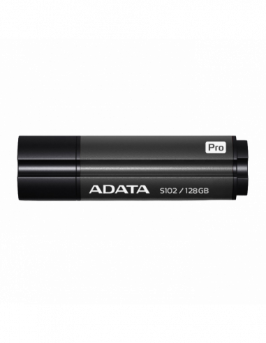 Metalic/Viteză mare/Premium 128GB USB3.1 Flash Drive ADATA S102 Pro- Titanium-Gray- Aluminum- Classic Cap (RW:10050MBs)