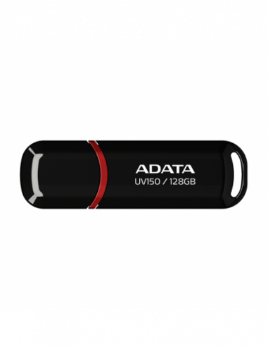 Пластик, классика с колпачком 128GB USB3.1 Flash Drive ADATA UV150- Black- Plastic- Classic Cap (RW:10050MBs)
