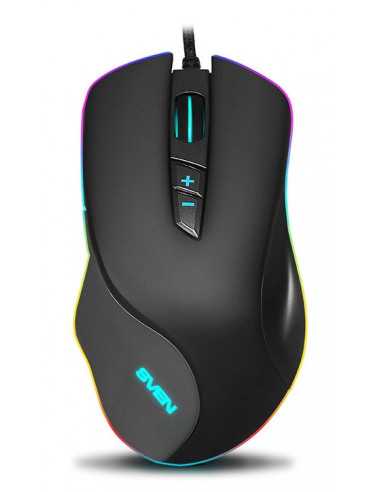 Игровые мыши Sven Gaming Mouse SVEN RX-G970- Optical- 600-4000 dpi- 6 buttons- Soft Touch- RGB- Black- USB