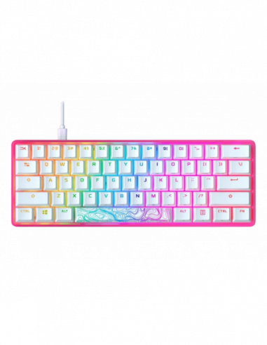 Tastaturi pentru jocuri HyperX Gaming Keyboard HyperX Alloy Origins 60- Mechanical- TKL- Steel frame- Onboard memory-RGB- Pink-