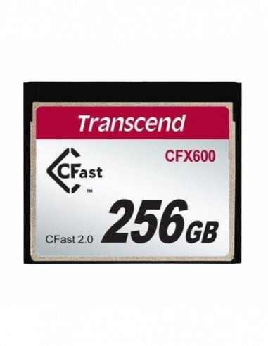 Компактные флэш-карты 256GB CompactFlash Card- CFast 2.0 600X- Transcend TS256GCFX600 (RW: 510370MBs)