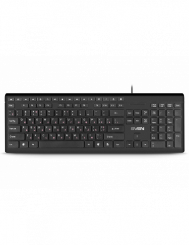 Tastaturi SVEN Keyboard SVEN KB-S307M- Multimedia- Power off key - Chocolate layout- Black- USB