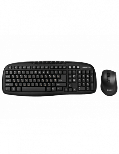 Tastaturi SVEN Wireless Keyboard amp Mouse SVEN KB-C3600W- Multimedia- Nano rec.- 2.4GHz- 1xAA2xAAA- Black