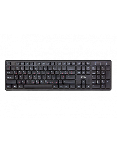 Tastaturi SVEN Wireless Keyboard SVEN KB-E5900W- Slim- Low-profile keys- Fn key- Nano rec.- 2.4 Ghz- 1xAA- Black