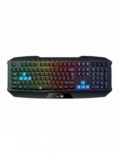 Tastaturi pentru jocuri Genius Gaming Keyboard Genius SCORPION K215- Multimedia- Spill-resistant- 7 color backlight- Black- USB